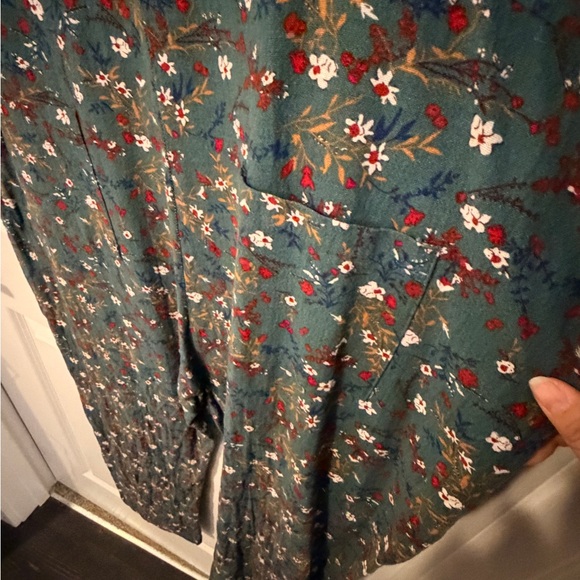Amazon Floral Teal Women's Overalls - Picture 5 of 6